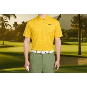 Nike Dri-FIT Tour Floral Golf Polo Gold DX6089-709 Size 2XL MSRP $80